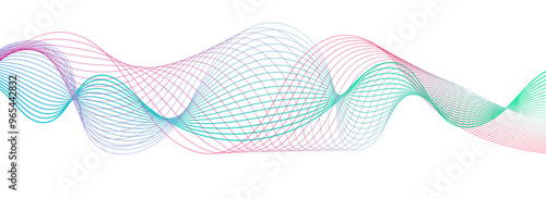 Dynamic gradient colorful flowing wave design element. Abstract wavy lines gradient vector line blend element. 