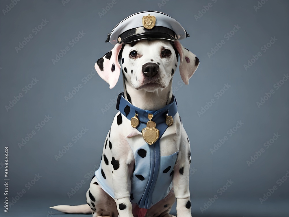 cute Dalmatian dog in police uniform ,AI generated cute Dalmatian dog in police uniform ,AI generated