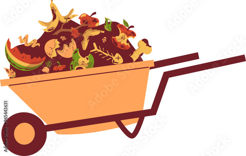 Compost Illustration. Food waste for composting.