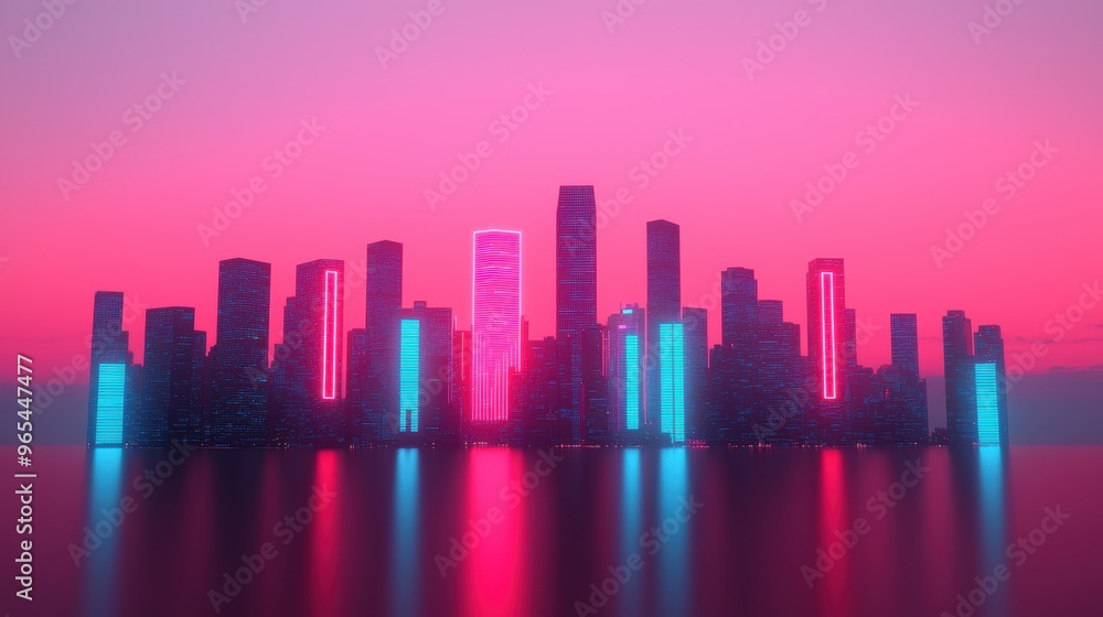 Glowing Futuristic Cityscape - Detailed Architecture with Ray Tracing and Neon Reflections | Glowing Futuristic Cityscape - Detailed Architecture with Ray Tracing and Neon Reflections |