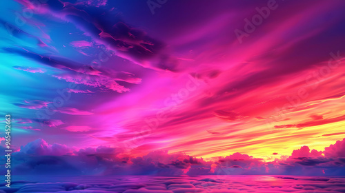 Orange Pink Purple And Yellow Fiery Sunset Fanta