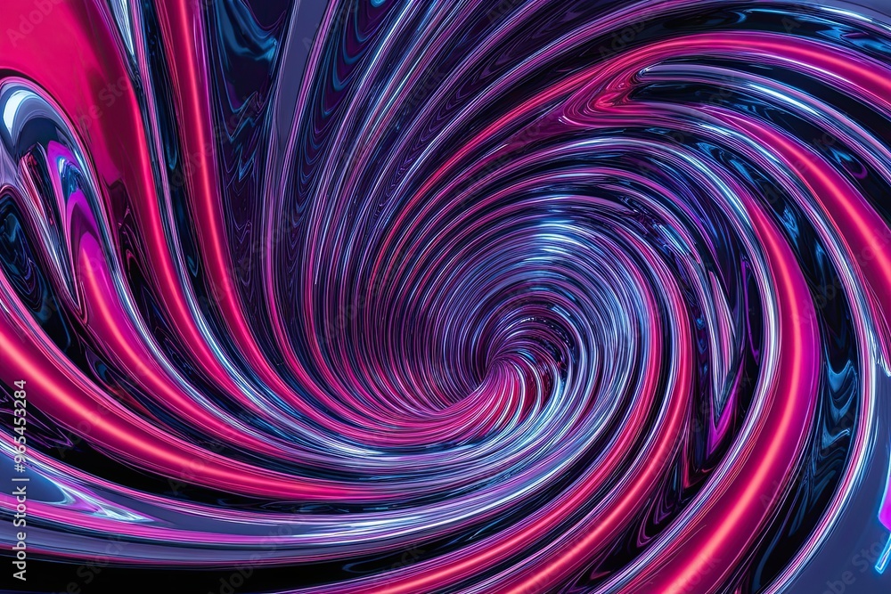 Mesmerizing 3D Chrome Neon Vortex Fluid Art with Bright Vibrant Colors Mesmerizing 3D Chrome Neon Vortex Fluid Art with Bright Vibrant Colors