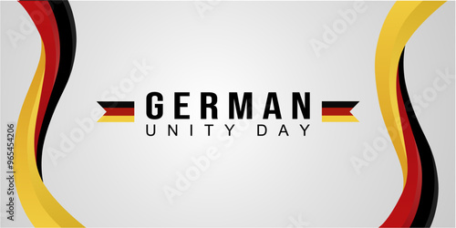 Elegant German Unity Day 2024 Gradient Banner. "Tag der Deutschen Einheit 2024". Translation : German Unity Day 2024. Vector Illustration, Background, Banner, Poster, Template