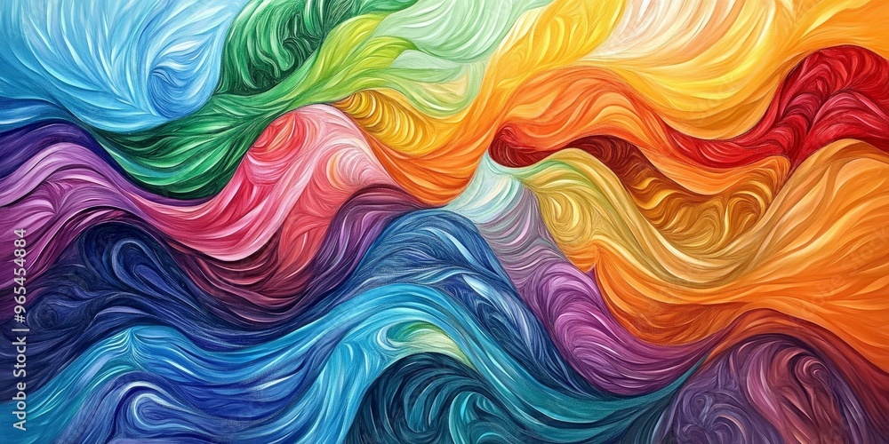 Abstract colorful painting with wavy lines. Abstract colorful painting with wavy lines.