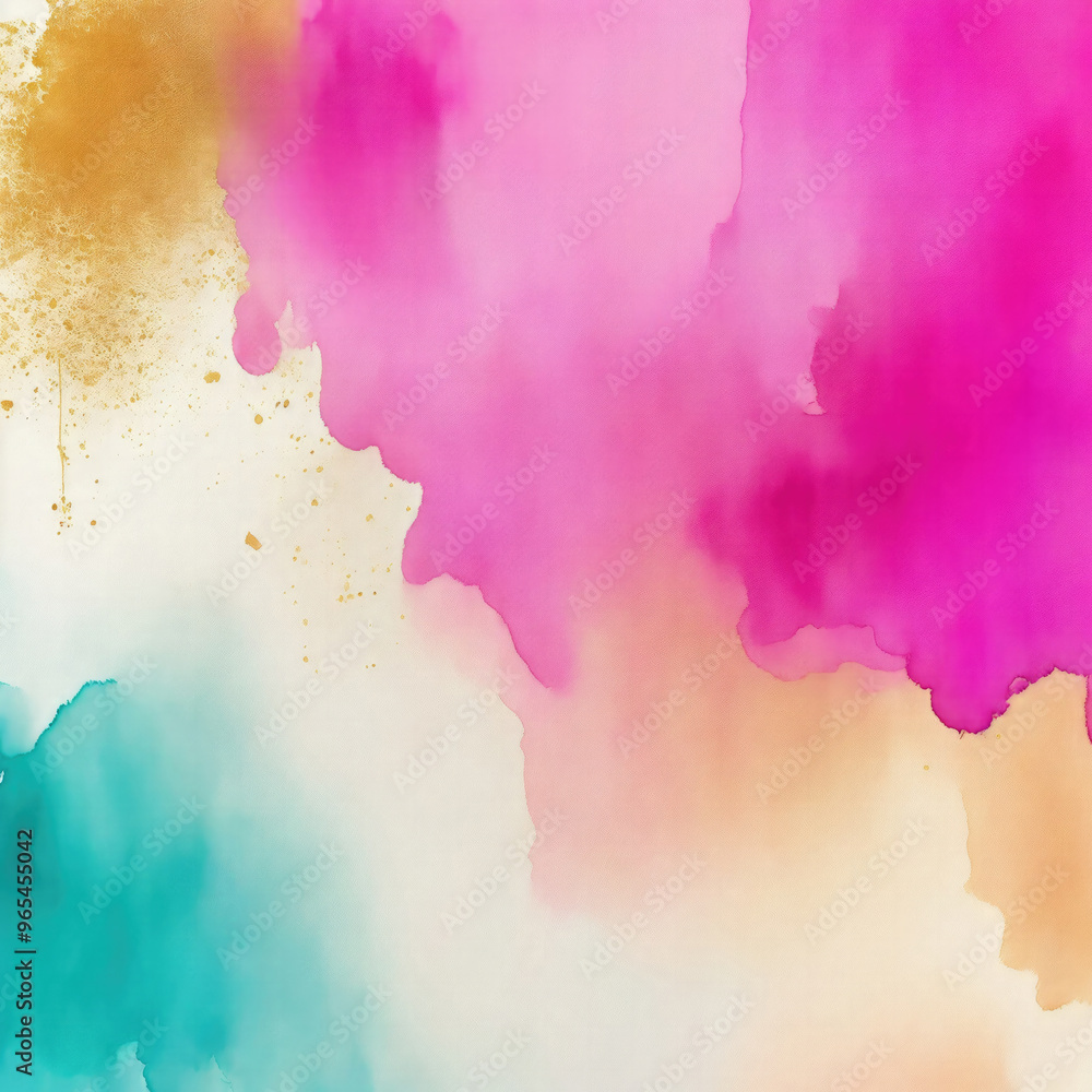 Abstract Dark Pink, Teal, and Gold Watercolor Grunge Texture Background Abstract Dark Pink, Teal, and Gold Watercolor Grunge Texture Background