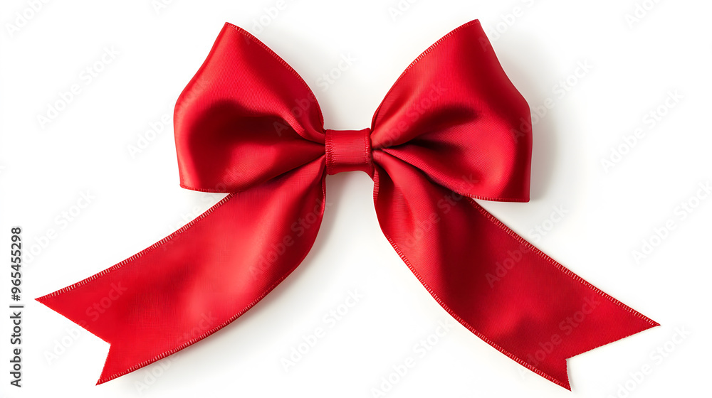 Decorative Red bow isolated on white background Decorative Red bow isolated on white background