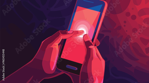 Digital Detox: Hand Pushing Smartphone Power Button to Turn Off Device and Disconnect from Social Media