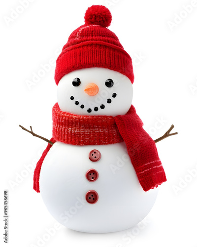 Cute Snowman isolated on white background