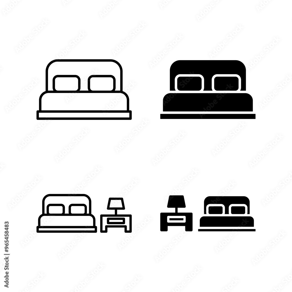 badroom icon set on white background color editable badroom icon set on white background color editable