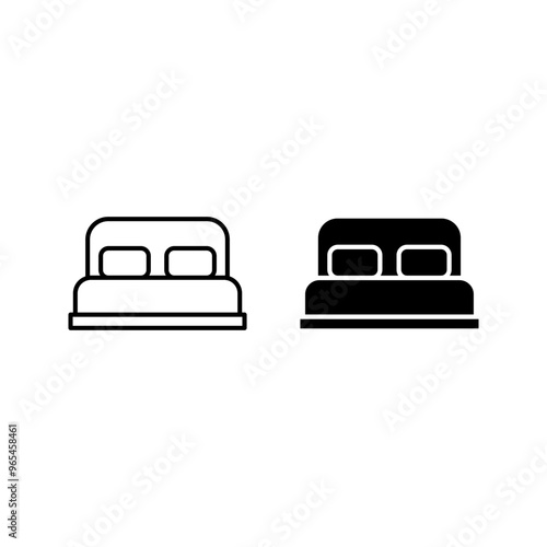 badroom icon set on white background color editable photo