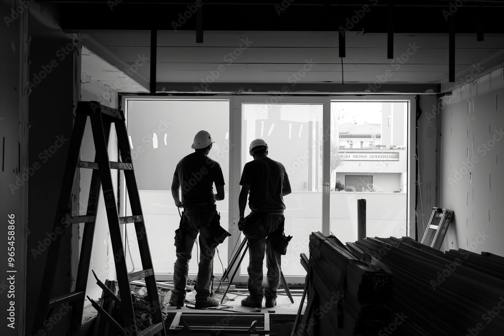 Fototapeta premium apartment repair workers