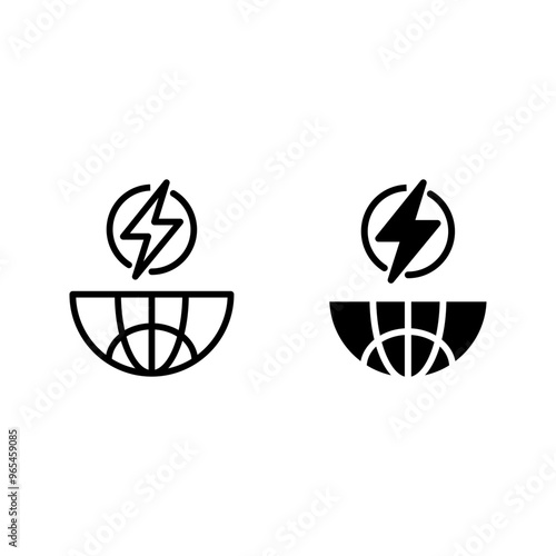 Electrical Earth Icon set, Earth Symbol sign design vector illustration  color aditable
