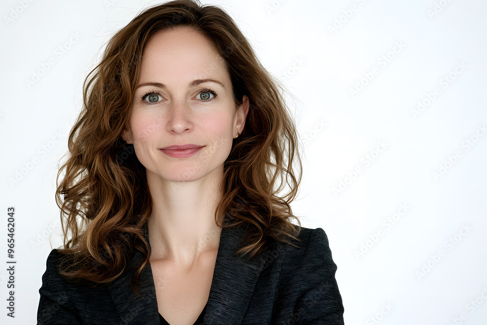 Fototapeta premium Business portrait of middle age woman isolated on white background