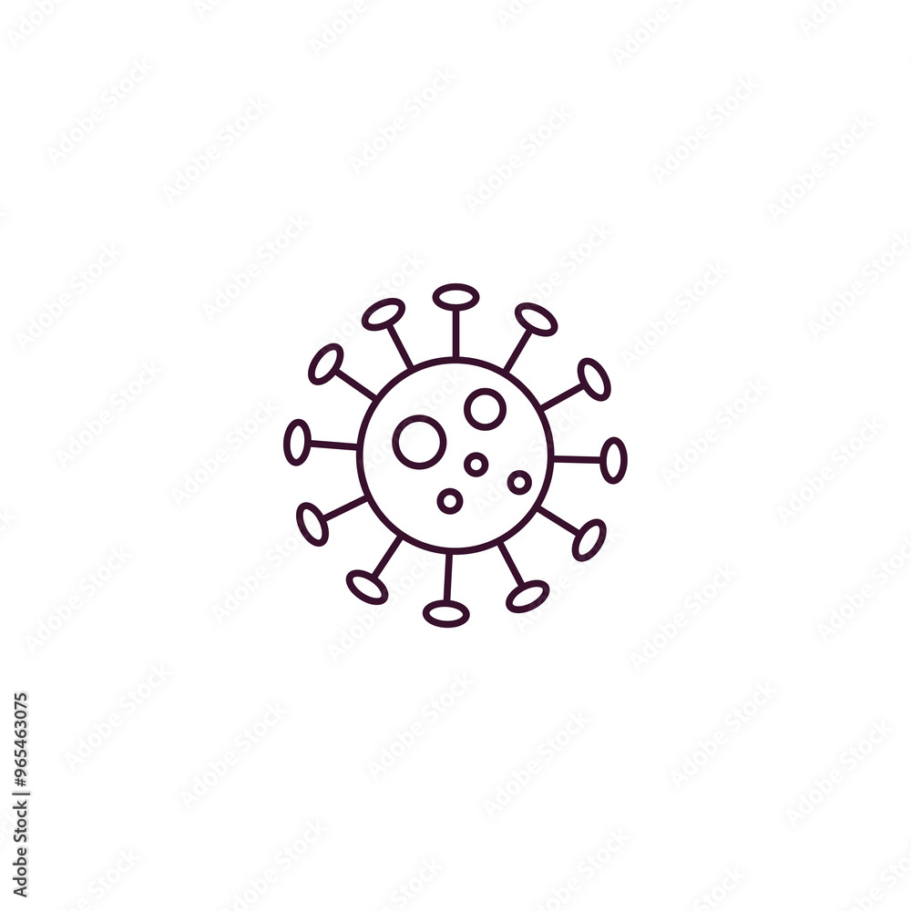 virus outline icon. Linear vector from education concept. Thin line virus icon isolated on white background virus outline icon. Linear vector from education concept. Thin line virus icon isolated on white background