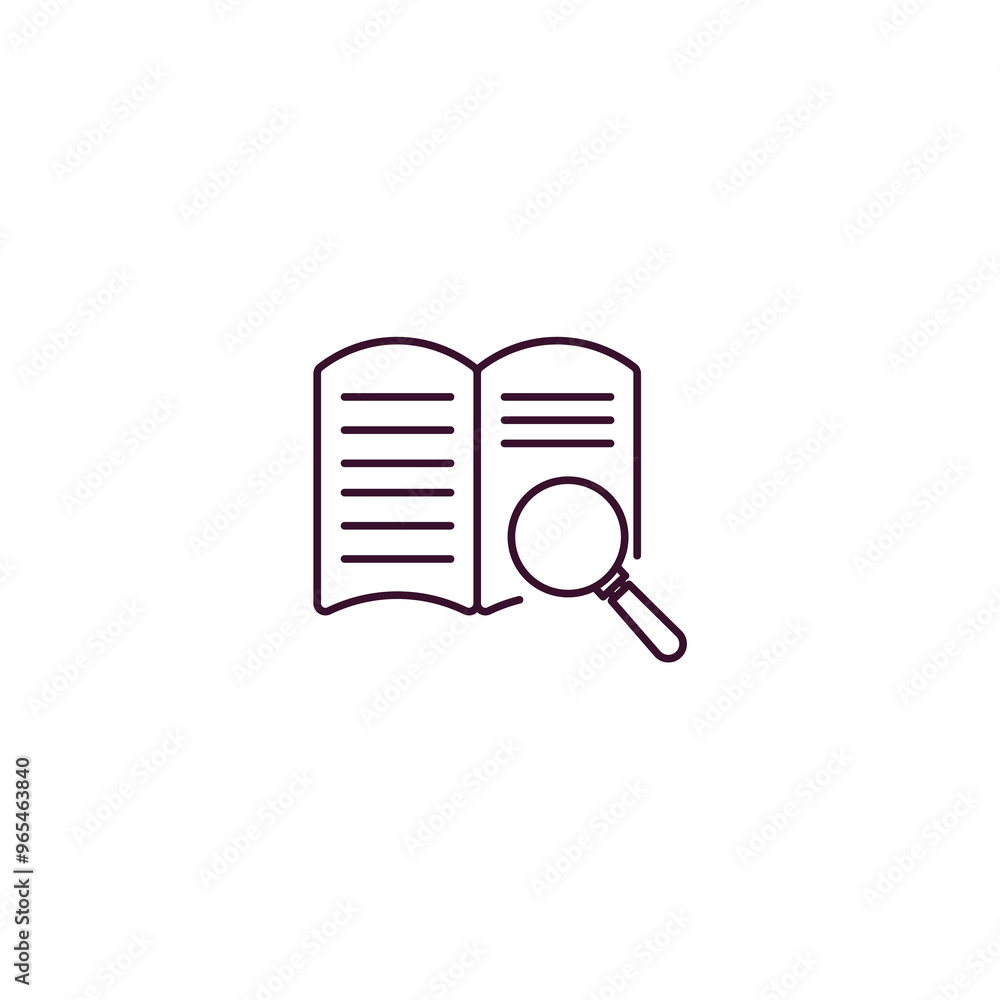 research with books outline icon. Linear vector from education concept. Thin line research with books icon isolated on white background research with books outline icon. Linear vector from education concept. Thin line research with books icon isolated on white background