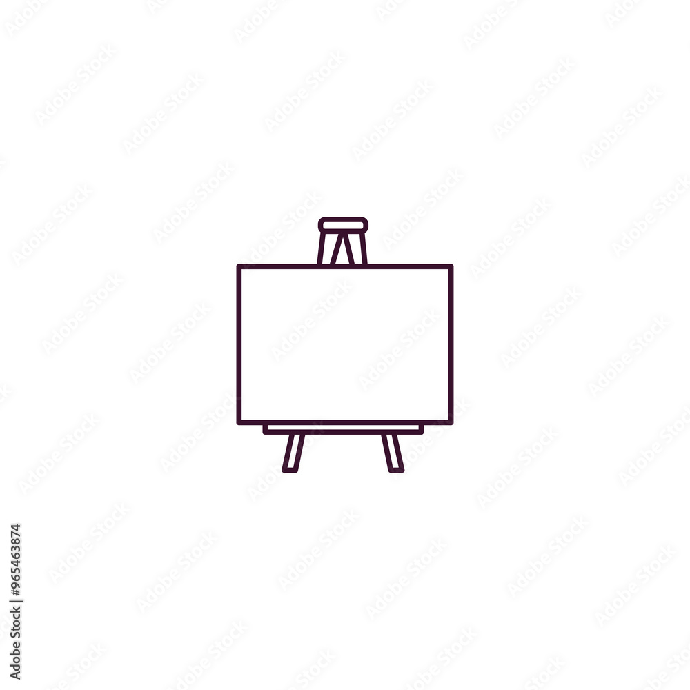 canvas outline icon. Linear vector from education concept. Thin line canvas icon isolated on white background canvas outline icon. Linear vector from education concept. Thin line canvas icon isolated on white background