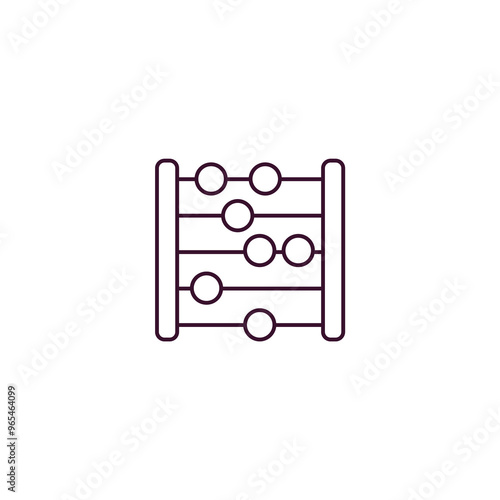 abacus outline icon. Linear vector from education concept. Thin line abacus icon isolated on white background