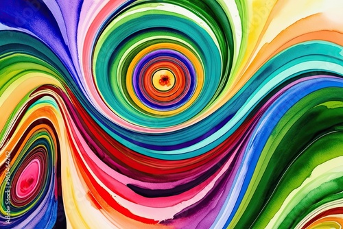 Vibrant Eclectic Watercolor Swirls for Dynamic Background Design