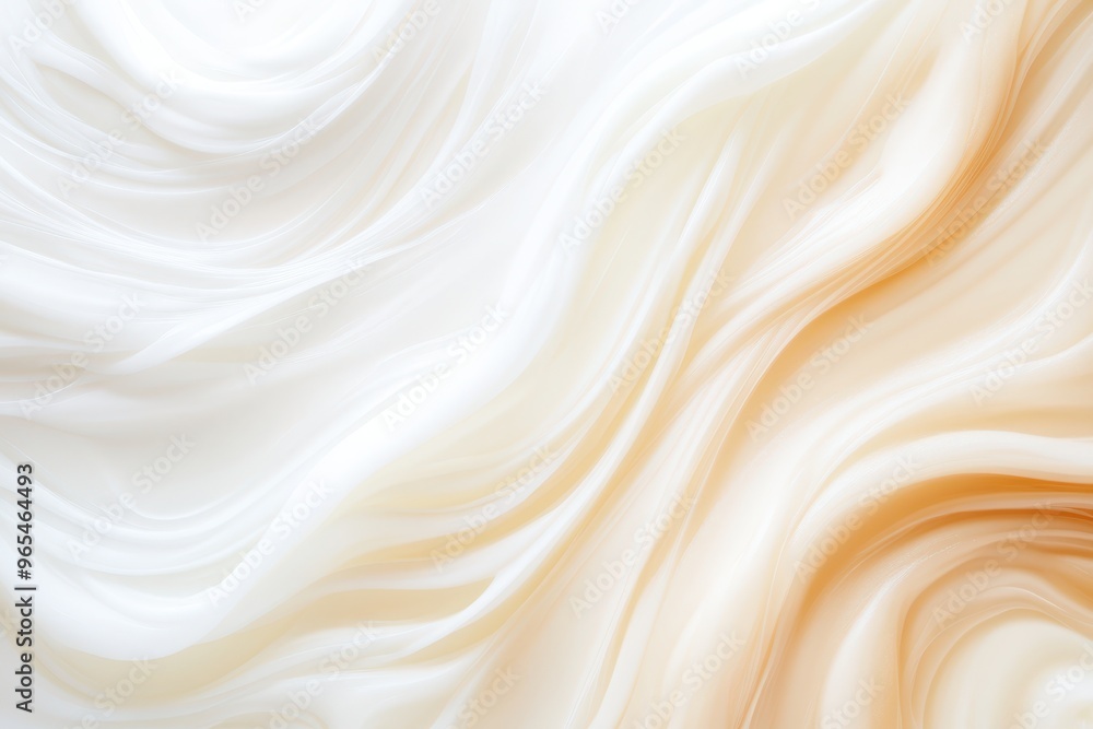Creamy textures of foundation and concealer swirled in shades of beige and brown, creating a smooth and elegant abstract pattern on white background. Creamy textures of foundation and concealer swirled in shades of beige and brown, creating a smooth and elegant abstract pattern on white background.