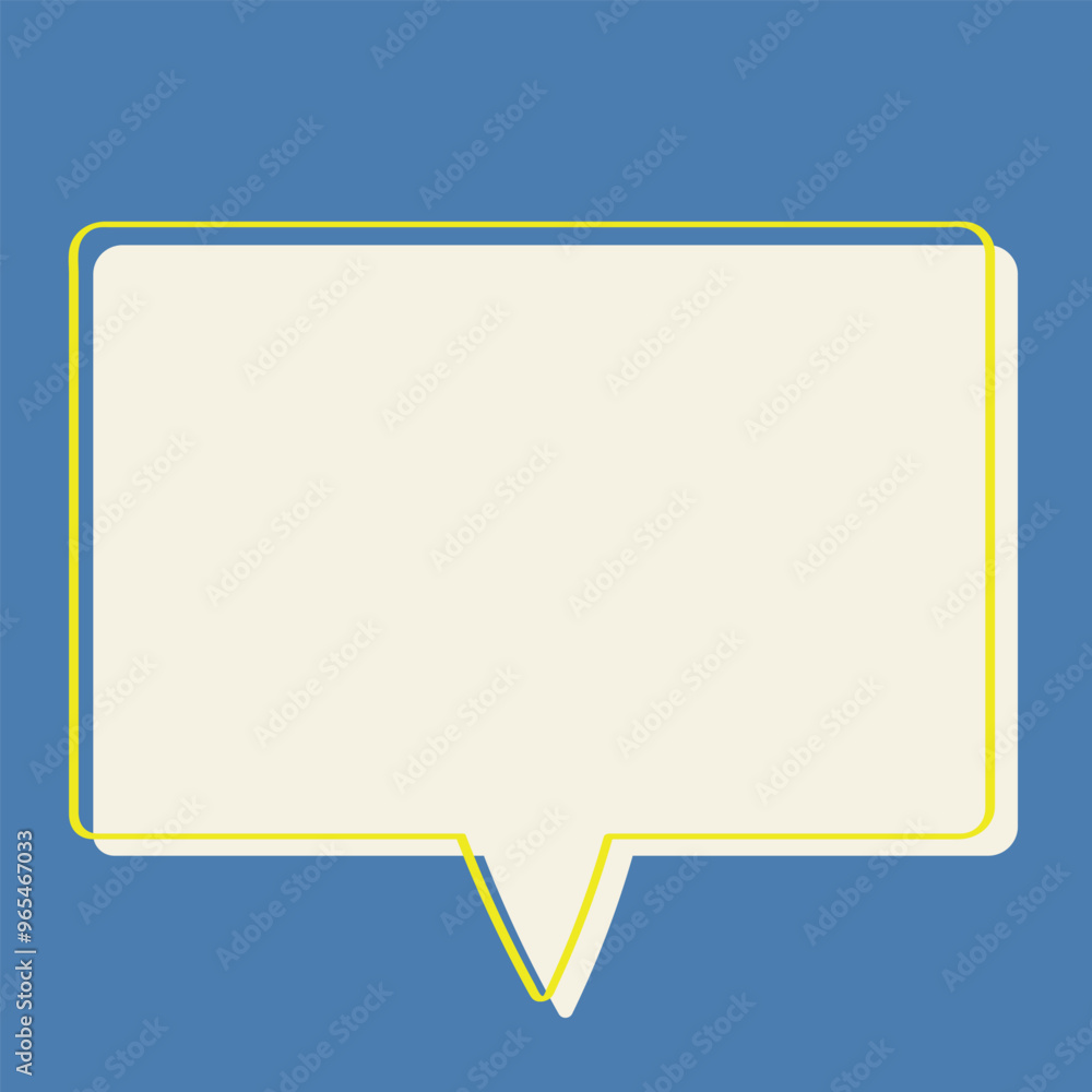 Minimalist Speech Bubble with Yellow Outline Minimalist Speech Bubble with Yellow Outline