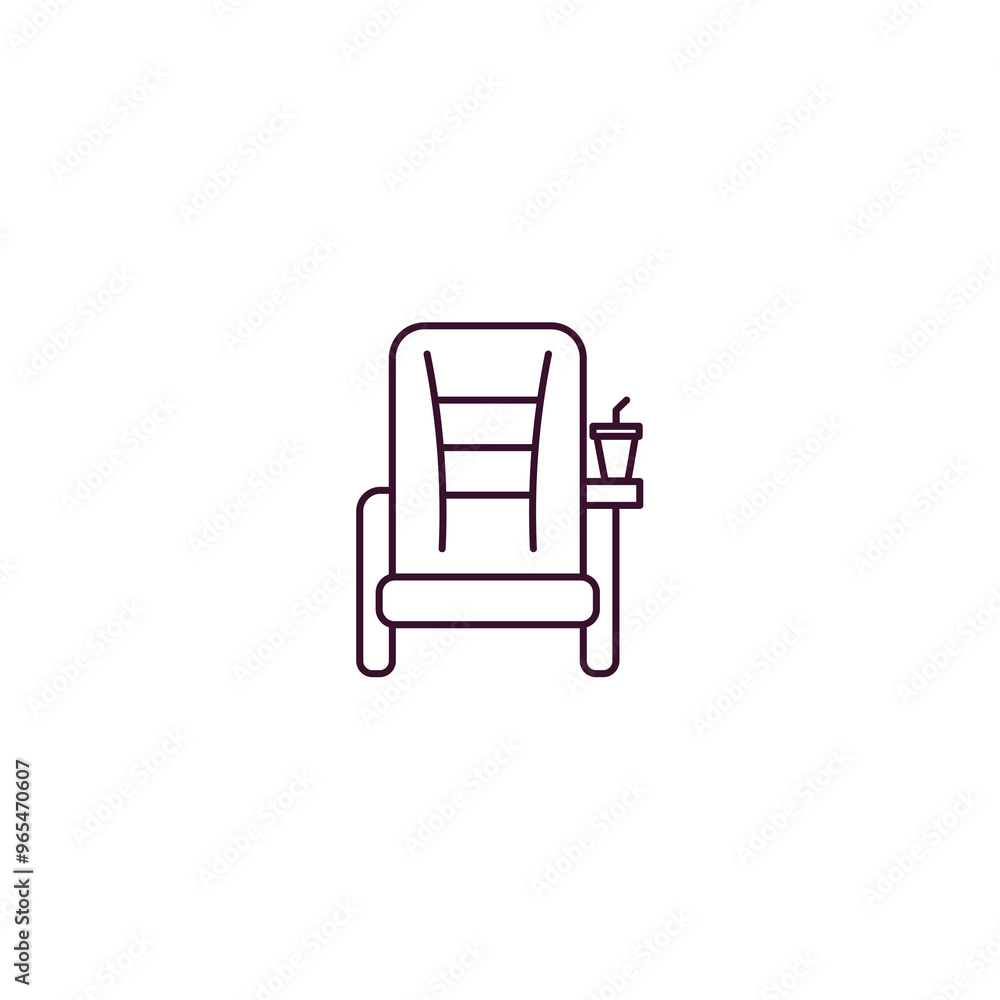 cinema seat outline icon. Linear vector from entertainment concept. Thin line cinema seat icon isolated on white background cinema seat outline icon. Linear vector from entertainment concept. Thin line cinema seat icon isolated on white background