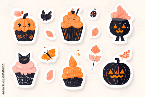 Halloween theme cute stickers collection