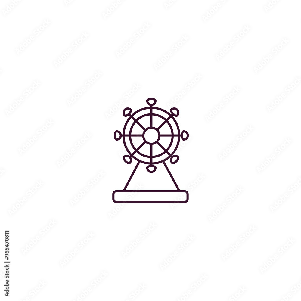 ferris wheel outline icon. Linear vector from entertainment concept. Thin line ferris wheel icon isolated on white background ferris wheel outline icon. Linear vector from entertainment concept. Thin line ferris wheel icon isolated on white background