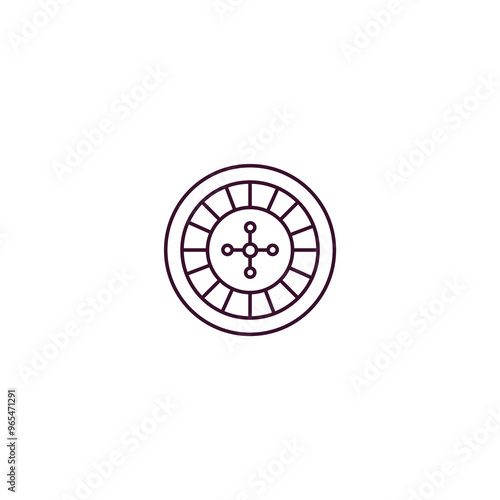 roulette outline icon. Linear vector from entertainment concept. Thin line roulette icon isolated on white background