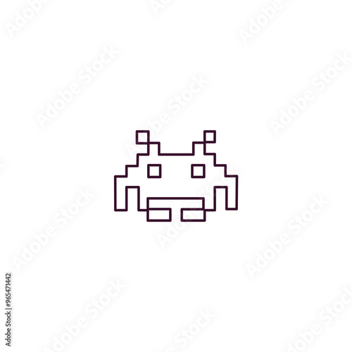 space invaders outline icon. Linear vector from entertainment concept. Thin line space invaders icon isolated on white background