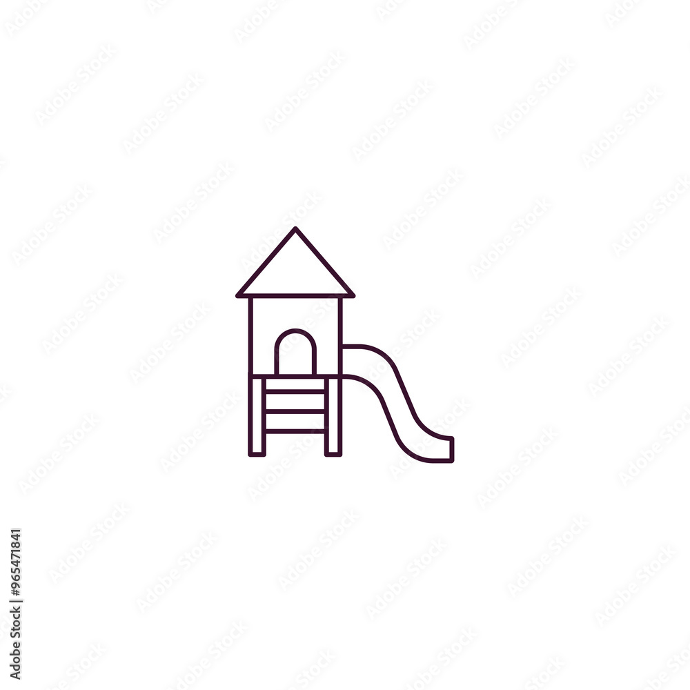 playground outline icon. Linear vector from entertainment concept. Thin line playground icon isolated on white background playground outline icon. Linear vector from entertainment concept. Thin line playground icon isolated on white background