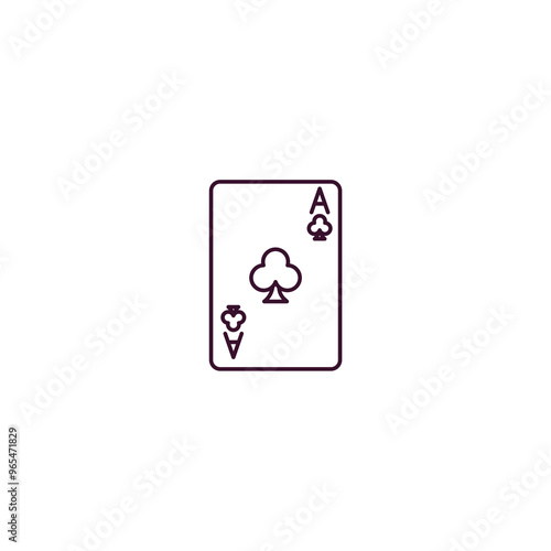 ace of clubs outline icon. Linear vector from entertainment concept. Thin line ace of clubs icon isolated on white background