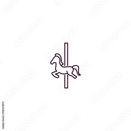 carousel horse outline icon. Linear vector from entertainment concept. Thin line carousel horse icon isolated on white background