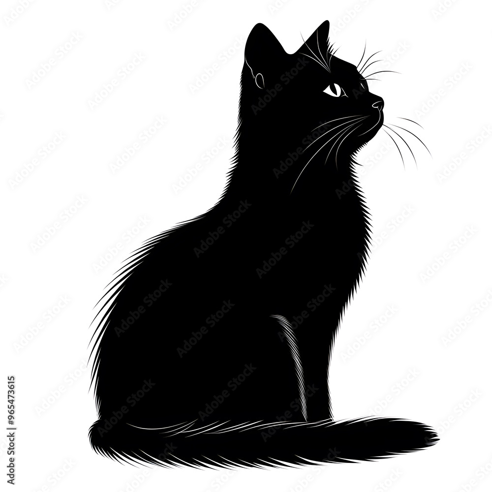 Black cat silhouette isolated on white Black cat silhouette isolated on white