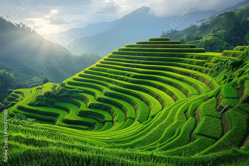 rice terraces in island