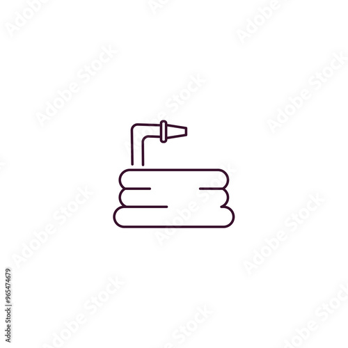 hose outline icon. Linear vector from farming and gardening concept. Thin line hose icon isolated on white background