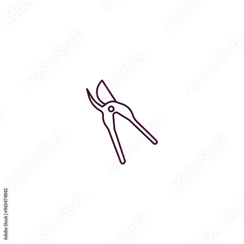 pruners outline icon. Linear vector from farming and gardening concept. Thin line pruners icon isolated on white background