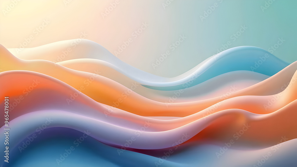 Fototapeta premium Abstract Orange and Blue Waves