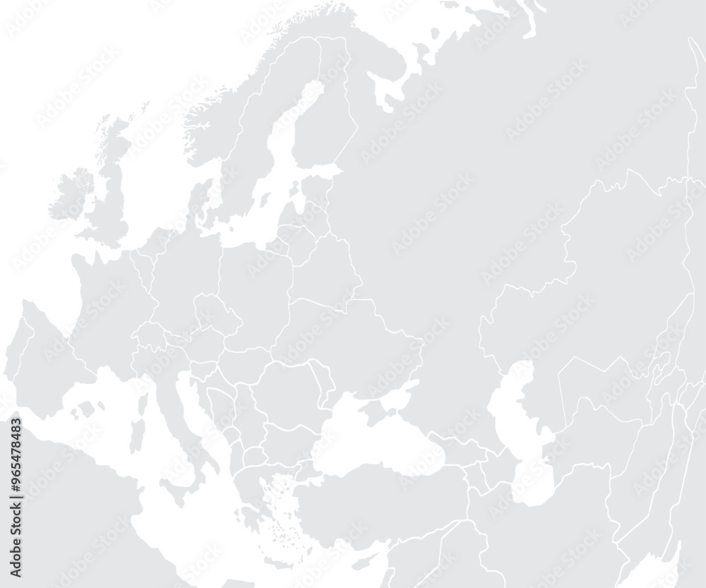 Europe map isolated on white background. for website layouts, background, education, precise, customizable, Travel worldwide, map silhouette backdrop, earth geography, political, reports.