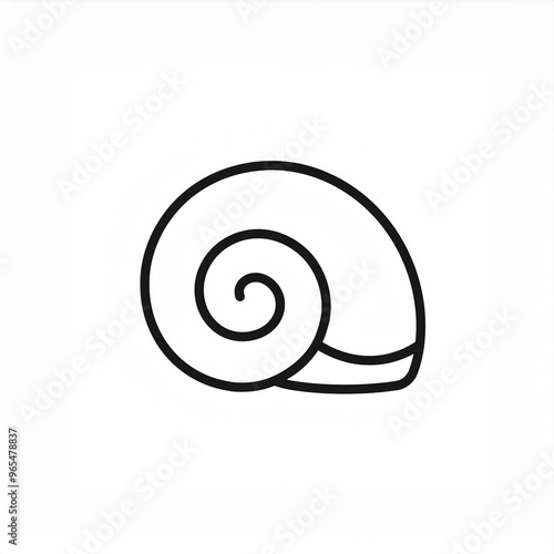 spiral seashell black icon isolated on white