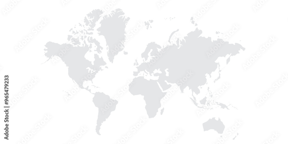 Obraz premium World map vector, isolated on white background. Flat Earth, gray map template for web site pattern, annual report, infographics. Globe similar world map icon. vector EPS10.