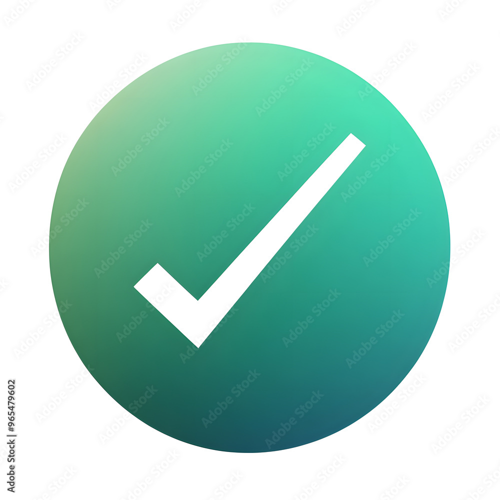 Check mark, completed, done green gradient round icon isolated on white Check mark, completed, done green gradient round icon isolated on white