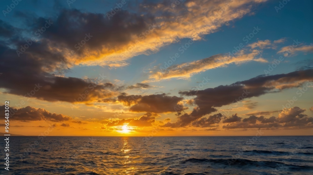 Obraz premium Sunset Over Ocean World Photography Day Highlight