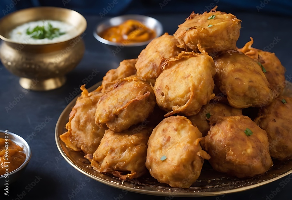 Delicious Indian traditional dish Pakora or bhaji or Bhajji Delicious Indian traditional dish Pakora or bhaji or Bhajji