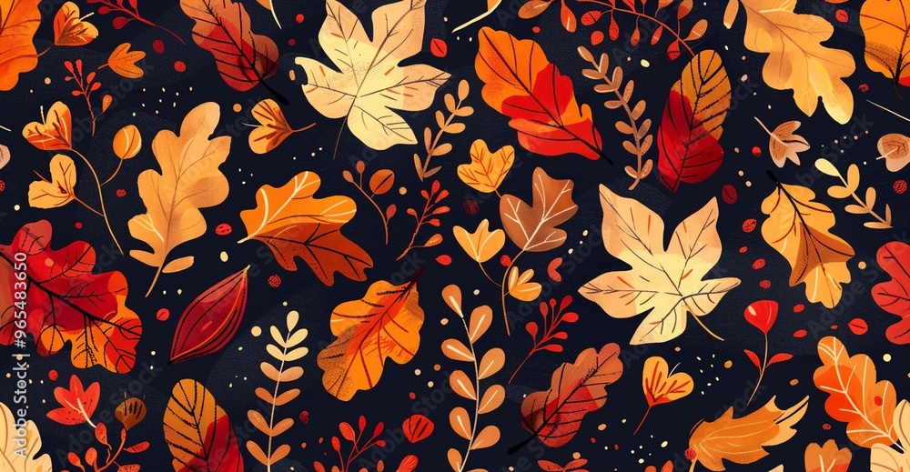 a pattern of leaves and berries on a black background a pattern of leaves and berries on a black background
