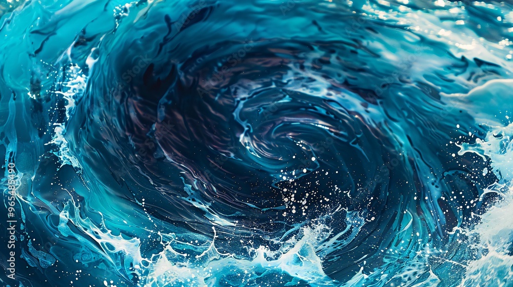 A swirling vortex of blue water, capturing dynamic movement and energy. A swirling vortex of blue water, capturing dynamic movement and energy.