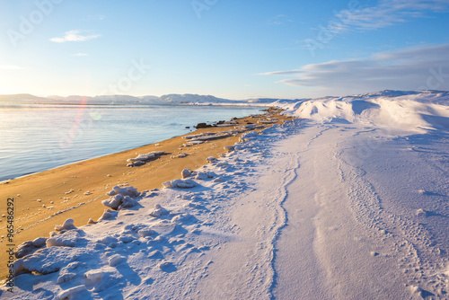 Guba Voronya, Barents Sea bay. Kola Peninsula landscape