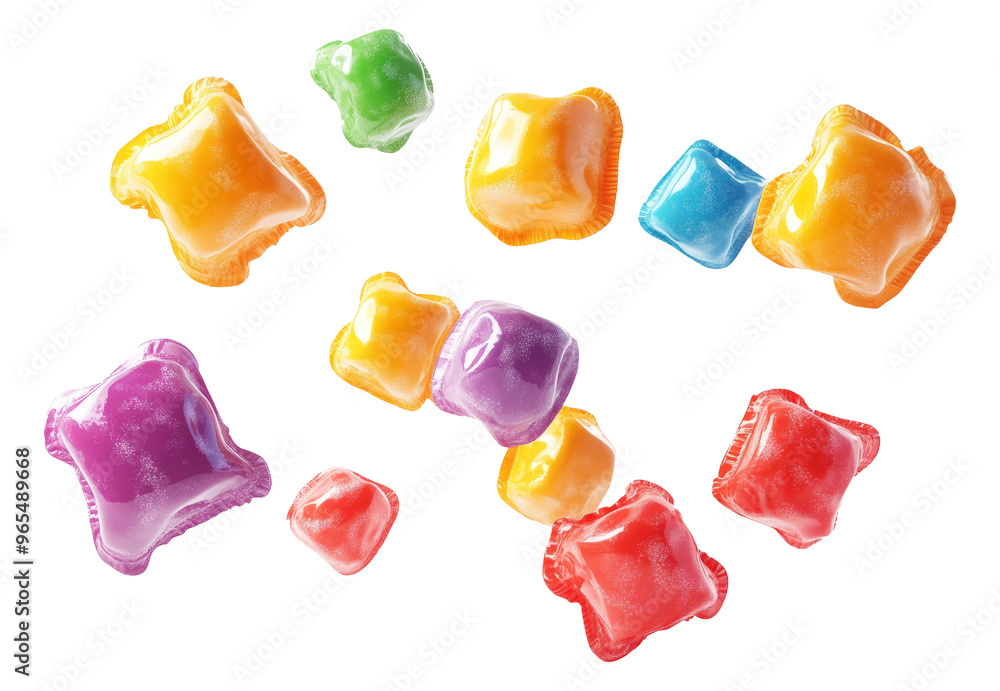 Colorful Laundry Detergent Pods isolated on transparent background Colorful Laundry Detergent Pods isolated on transparent background