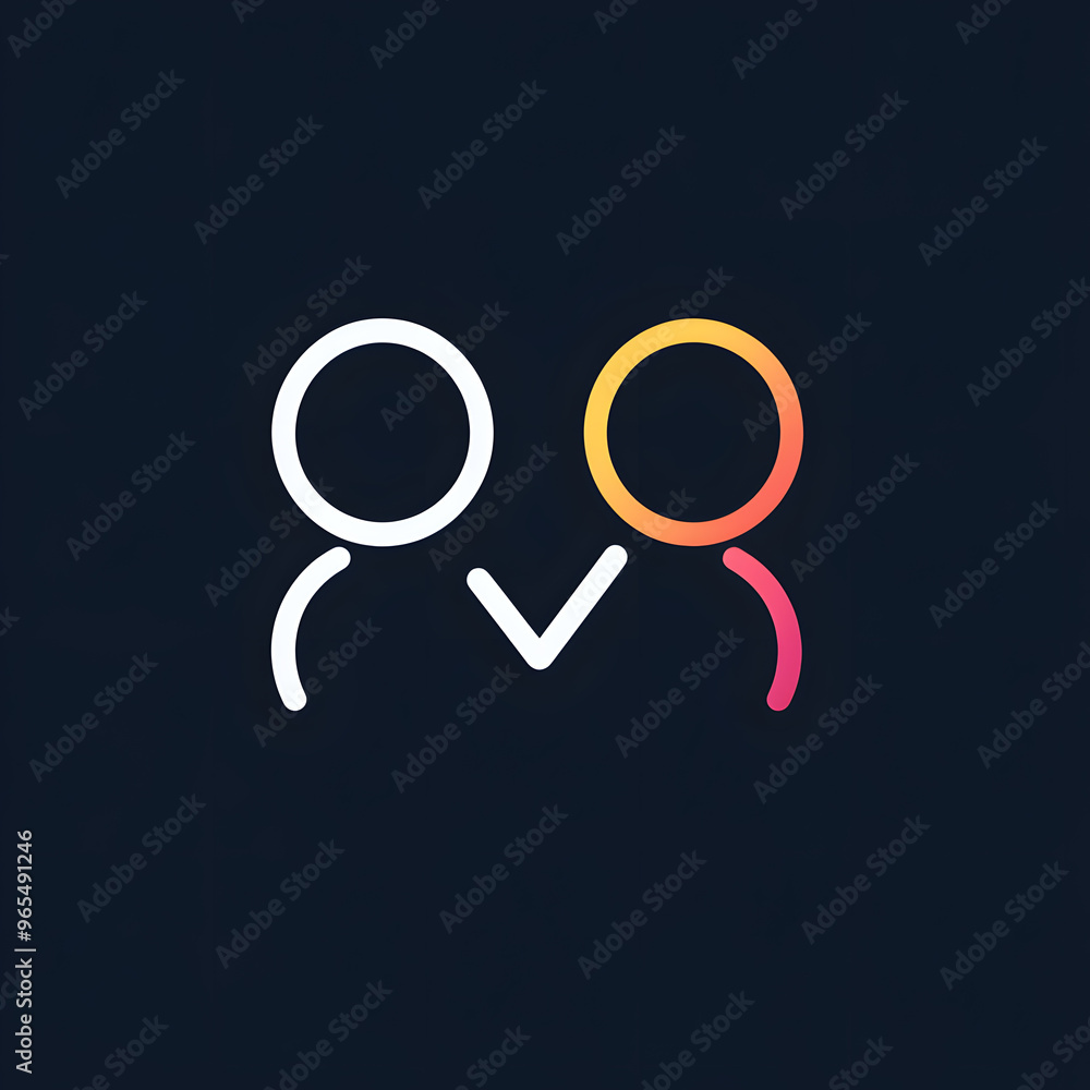 Team line business icon isolated on black background Team line business icon isolated on black background