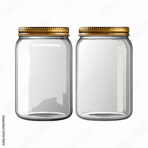 Empty glass jar vector illustration on a isolated white background (1)