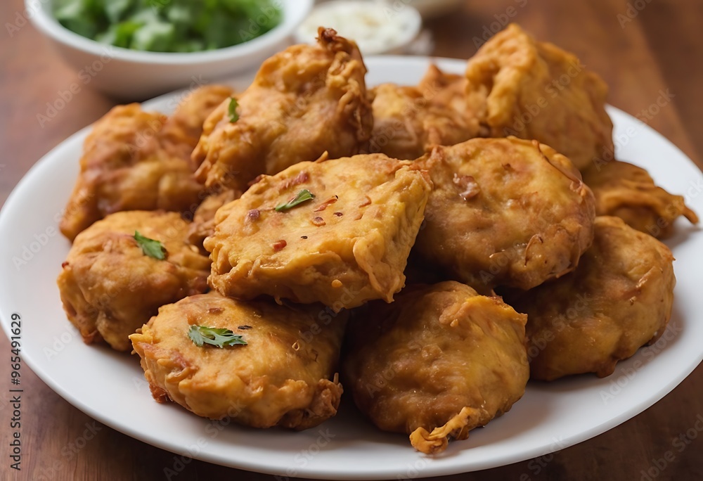Delicious Indian traditional dish Pakora or bhaji or Bhajji Delicious Indian traditional dish Pakora or bhaji or Bhajji